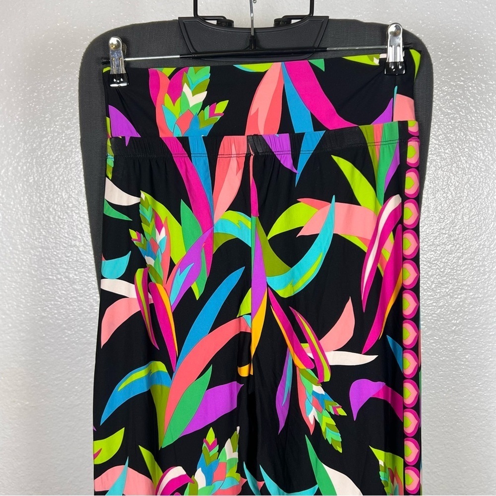Trina Turk Birds Women’s Of Paradise Printed Split Hem Coverup Pants Size M - Picture 2 of 8